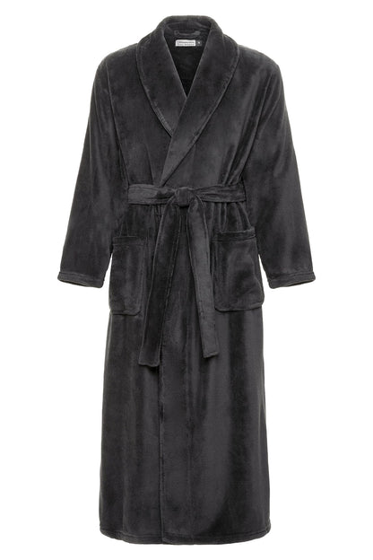 Men's Plush Fleece Robe, Warm Full Length Bathrobe, Big & Tall