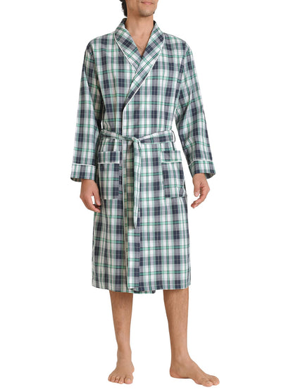 Latuza Men's Woven Cotton Robe Long Sleeves Bathrobe