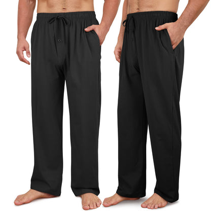 Men's Cotton Pajama Pants Soft Pjs Bottoms Lounge Sleepwear