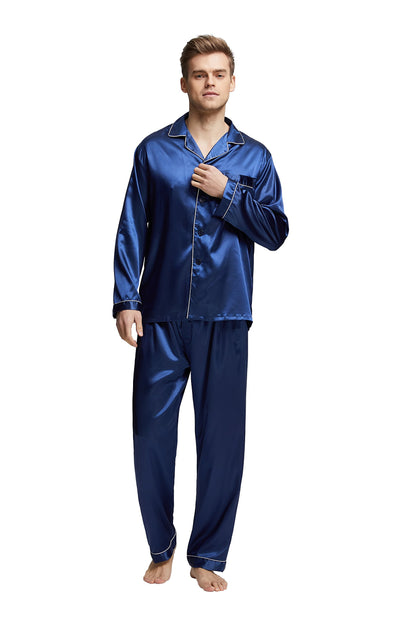 TONY & CANDICE Men's Classic Satin Pajama Set Sleepwear