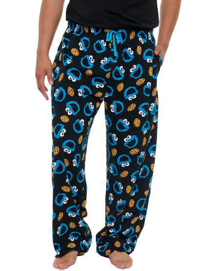 Sesame Street Mens Cookie Monster Lounge Pants AOP Pajama Bottoms