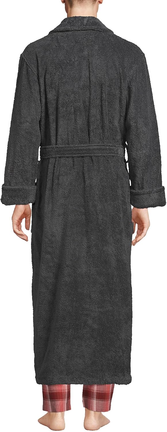 Lands' End Men's Full Length Turkish Cotton Terry Bathrobe