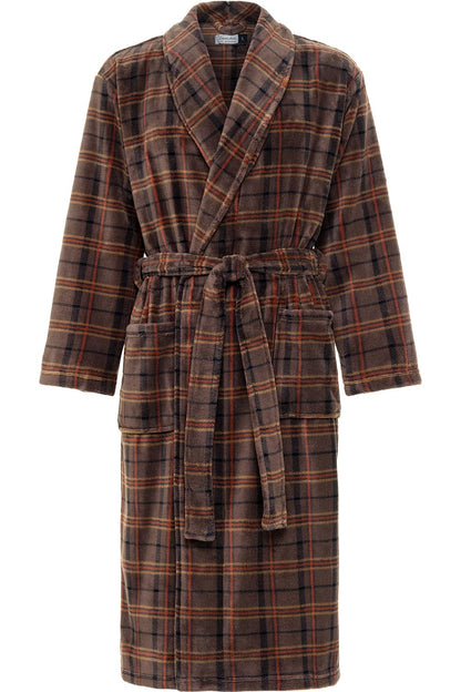 Men's Long Sleeve Lightweight Fleece Robe with Pockets, Bathrobe