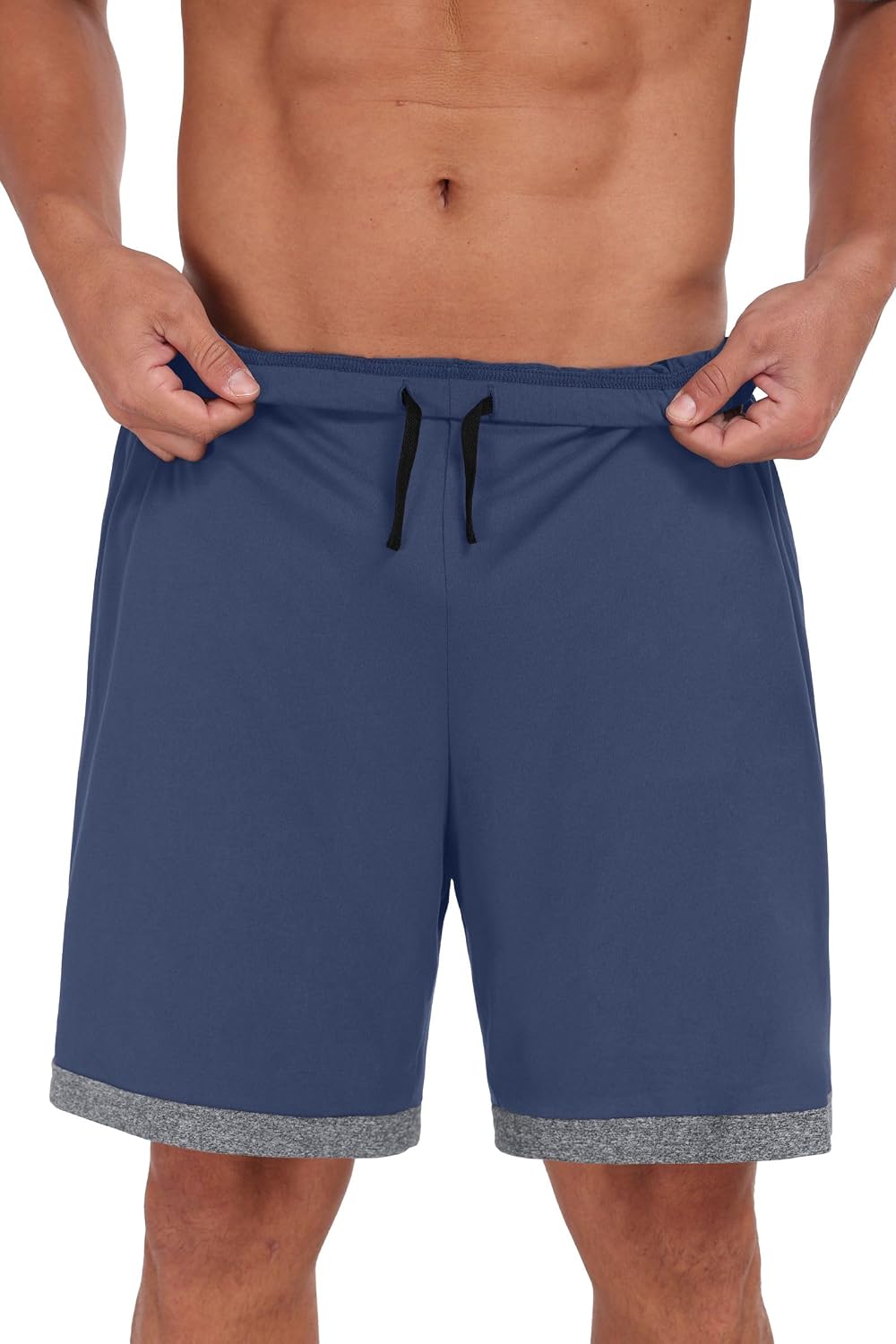 Mens Pajamas Set Shirt and Shorts Lightweight Summer Sleepwear