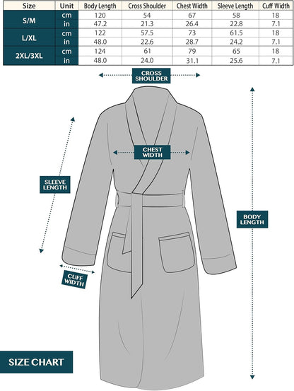 PAVILIA Mens Soft Robe, Plush Fluffy Fleece Bathrobe Men, Long Sherpa Shaggy Spa Robe