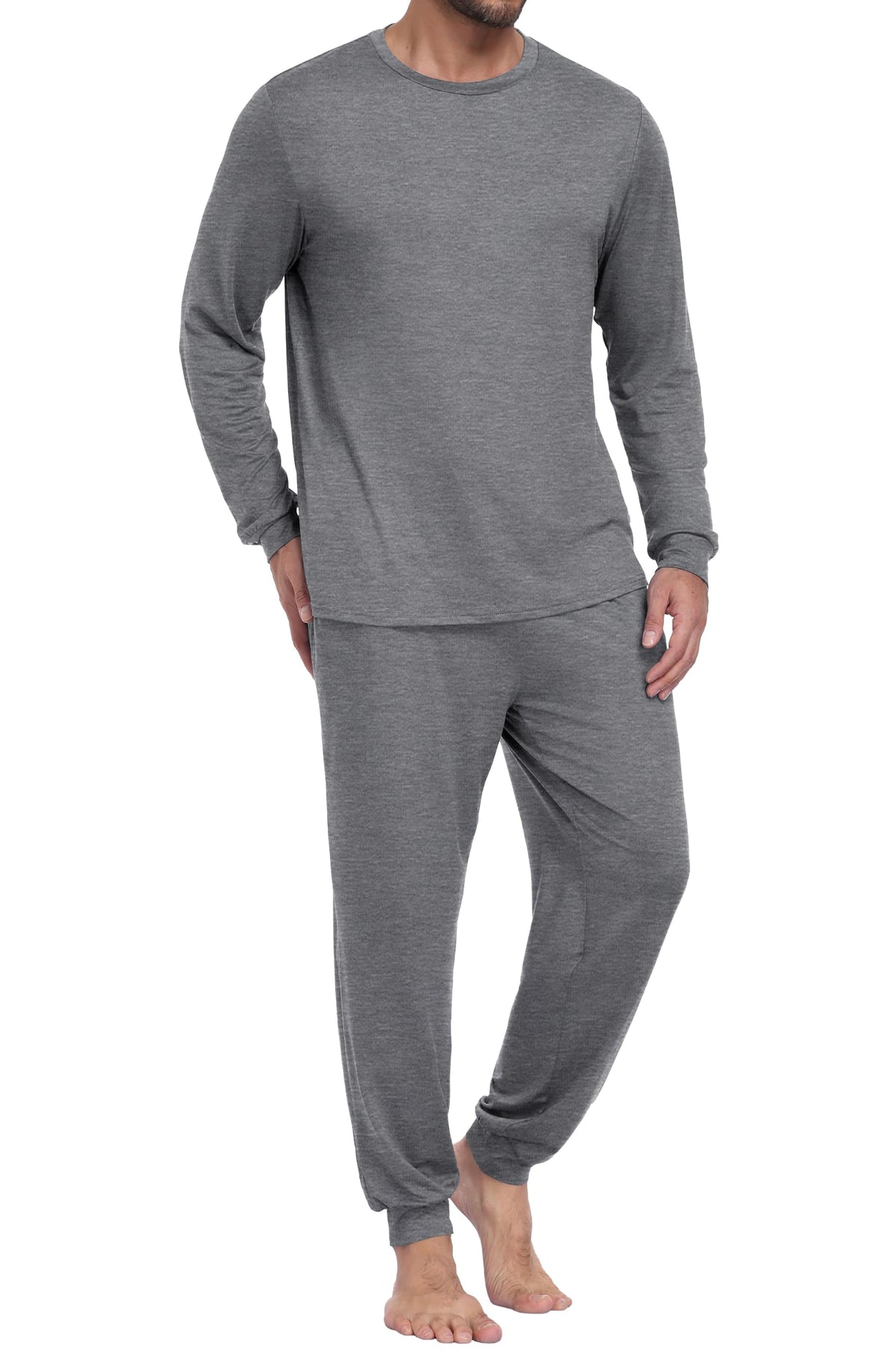 PrinStory Pajamas Set for Men & Women Long Sleeve Soft Sleepwear S-2XL