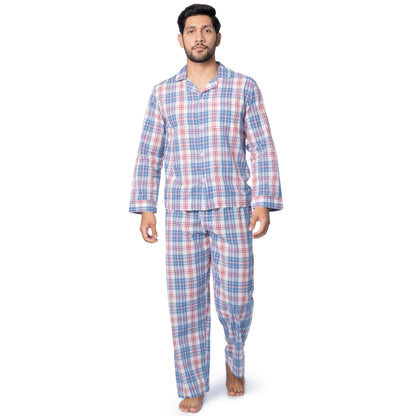 Fruit of the Loom Men's Long Sleeve Broadcloth Pajama Set