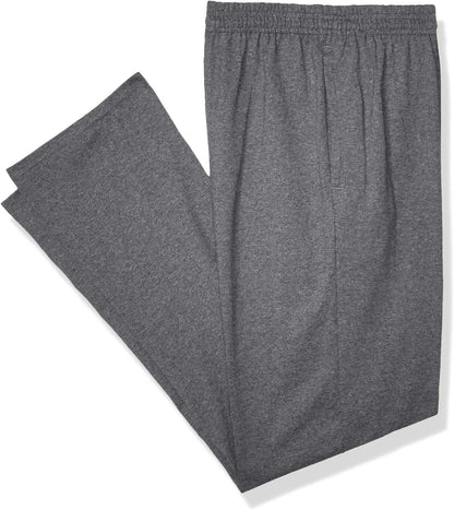 Hanes Men's Sweatpants Pack - 3-Pack - Essentials Midweight Cotton Jersey Lounge Pants - Open Bottom - Pockets - 32"