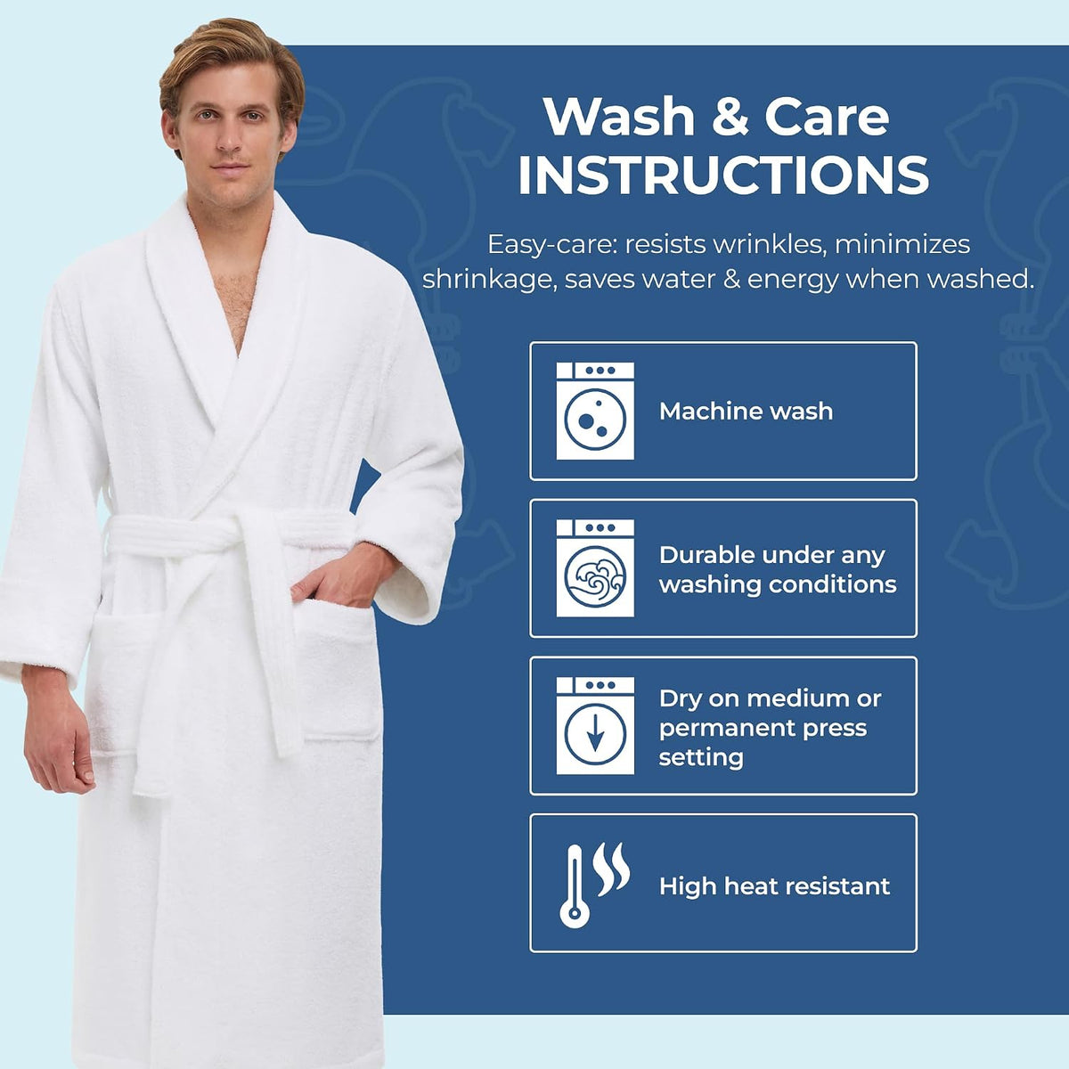 Monarch Terry Shawl Collar Unisex Bathrobe