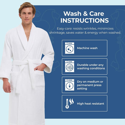 Monarch Terry Shawl Collar Unisex Bathrobe