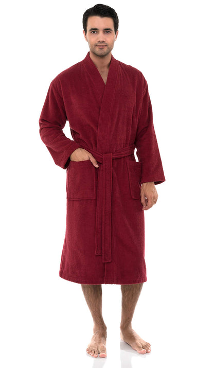 TowelSelections Mens Robe Cotton Terry Cloth Bathrobe Soft Kimono Towel Bath Robe for Men XS to 4X