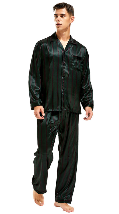 TONY & CANDICE Men's Classic Satin Pajama Set Sleepwear