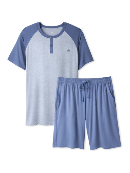 DAVID ARCHY Men's Bamboo Rayon Cooling Pajama Set, T-Shirt and Shorts