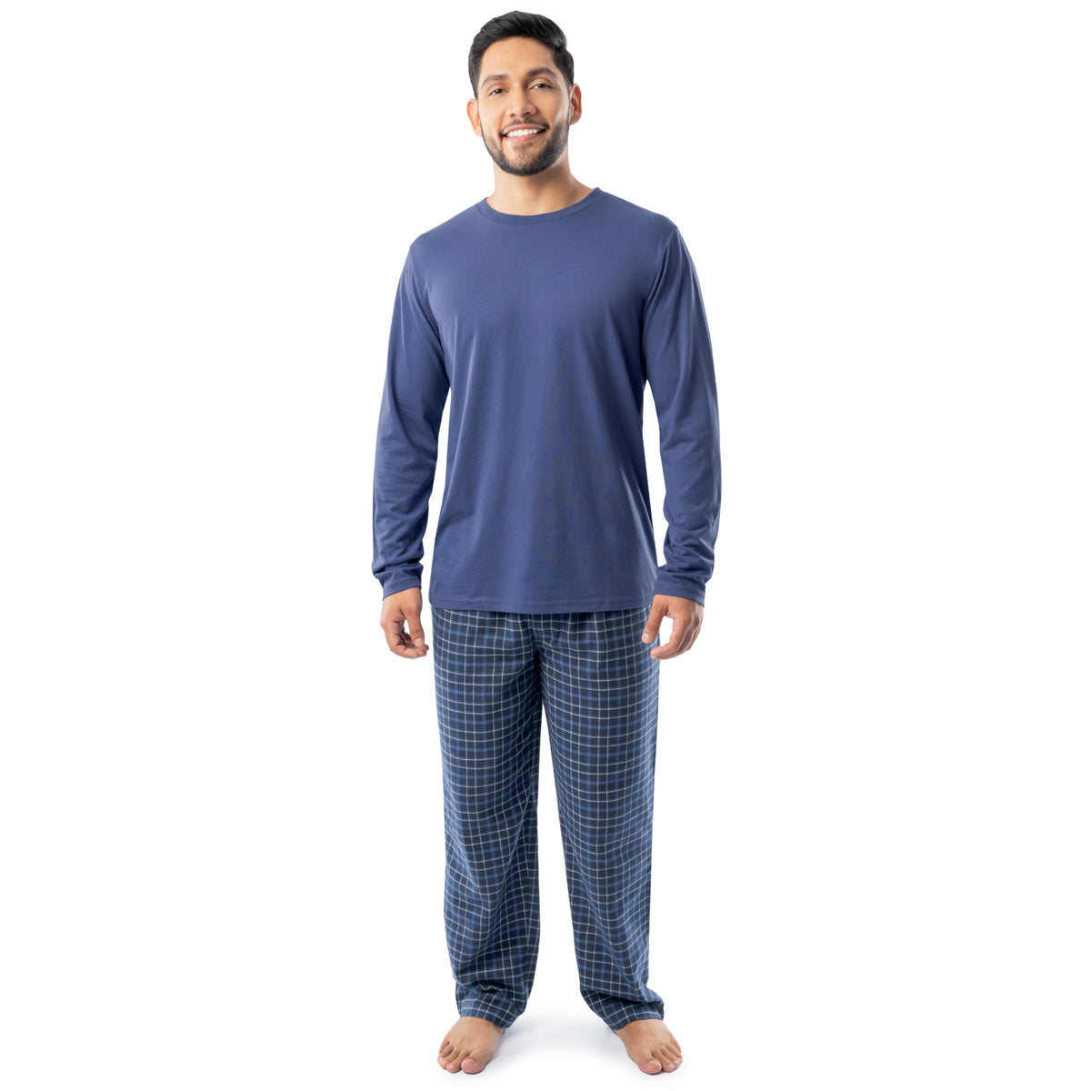 Fruit of the Loom Men's Jersey Knit Top and Flannel Pant Pajama Sleep Set