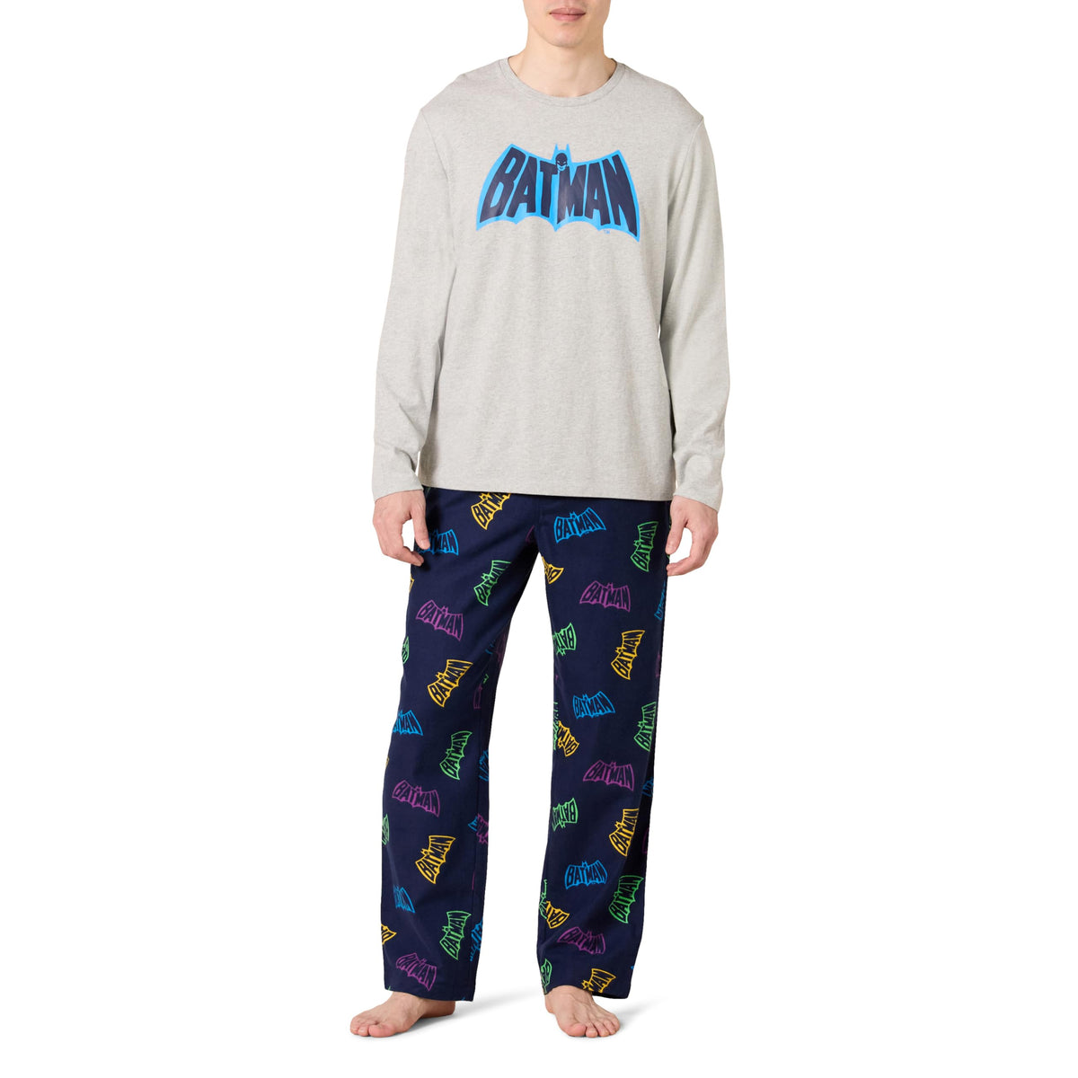 Amazon Essentials Men's 100% Cotton Flannel Pant and Long-Sleeve T-Shirt Pajama Set