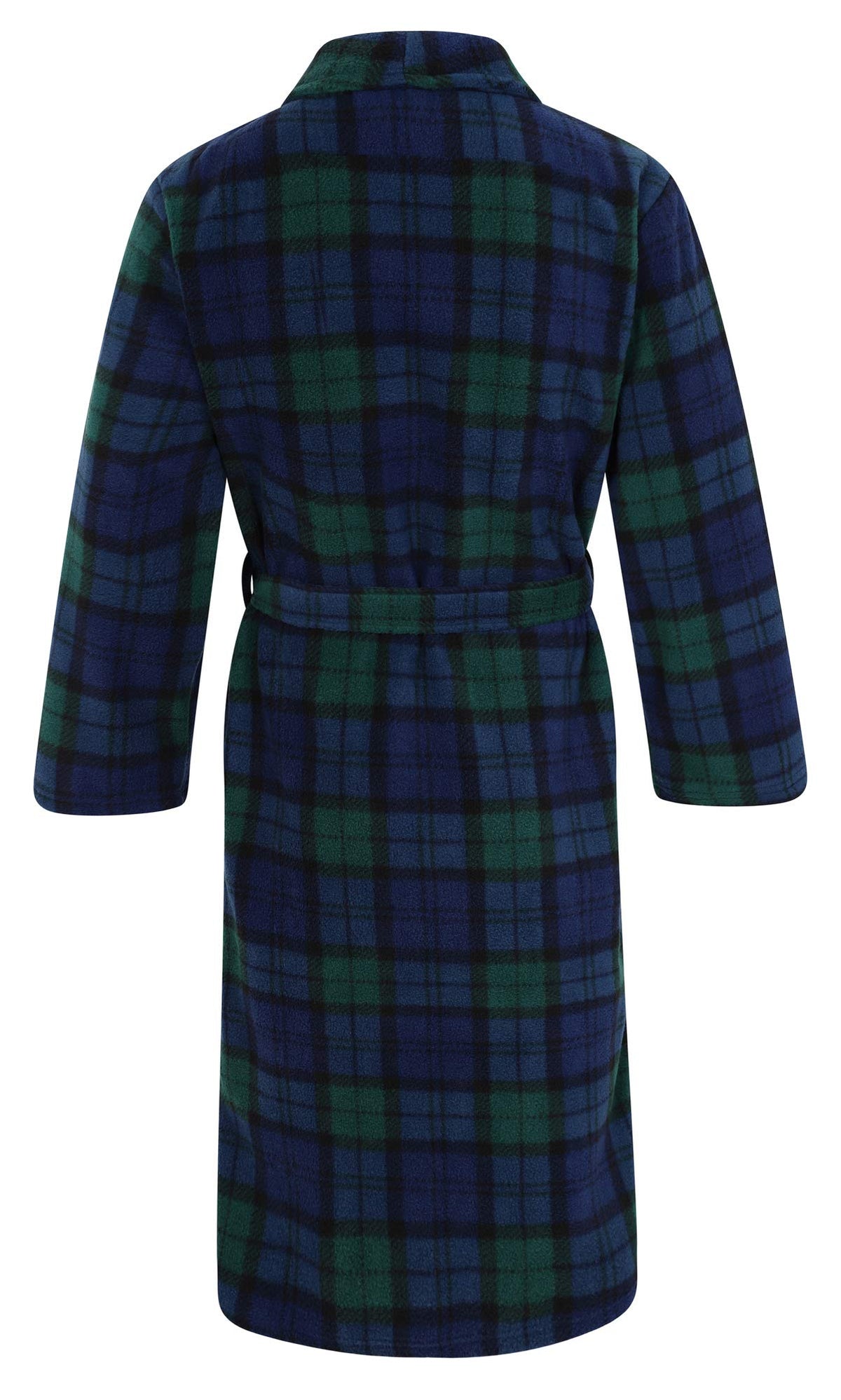 John Christian Men's Fleece Robe, Scottish Black Watch Tartan