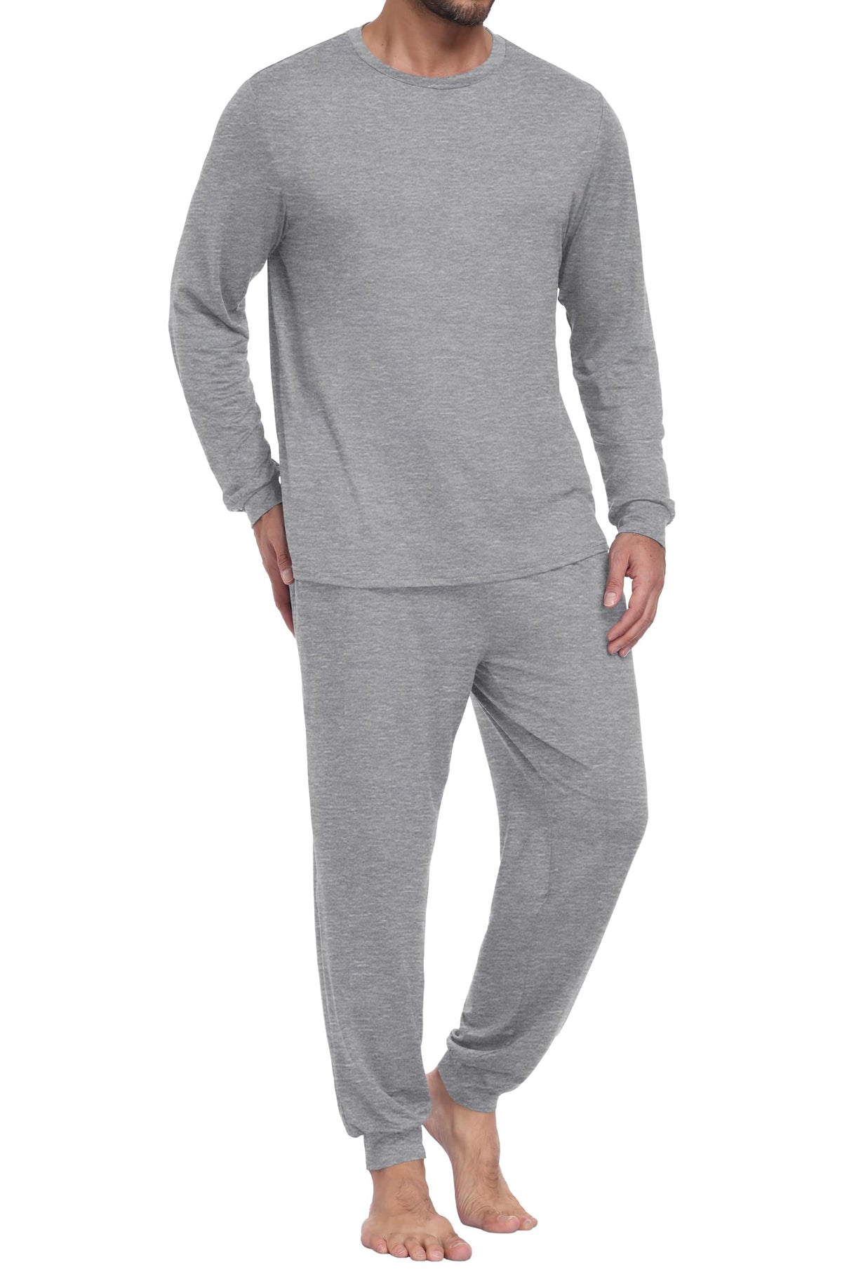 PrinStory Pajamas Set for Men & Women Long Sleeve Soft Sleepwear S-2XL