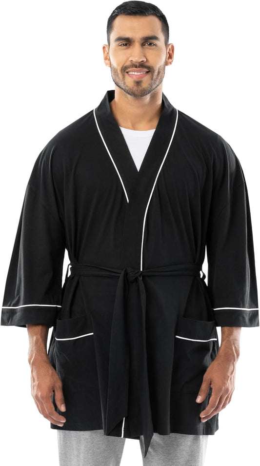 Fruit of the Loom Men's Jersey Knit Kimono Robe