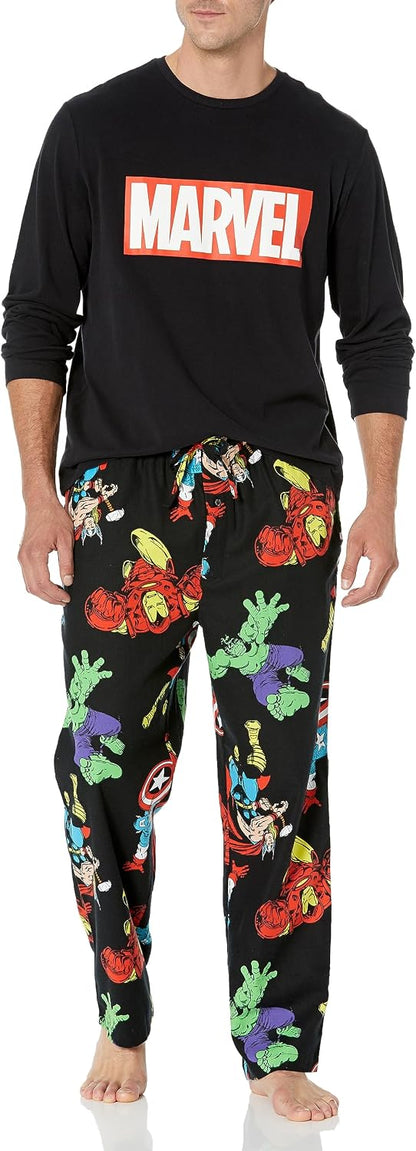 Amazon Essentials Disney | Marvel | Star Wars Men's Soft & Comfortable Flannel Pajama Sleep Sets