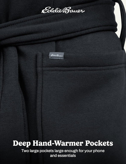 Eddie Bauer Mens Robe - Luxury Fleece Bathrobe with Hood and Pockets | Soft Warm Plush Winter Bath Robe for Men