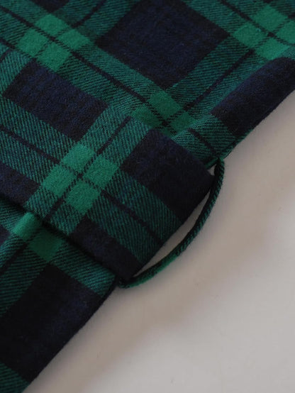 Latuza Men's Cotton Flannel Long Robe Full Length Plaid Bathrobe