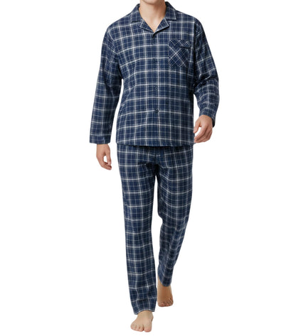 DAVID ARCHY Mens Pajamas Set Flannel Pjs Sets Cotton Pajamas for Men