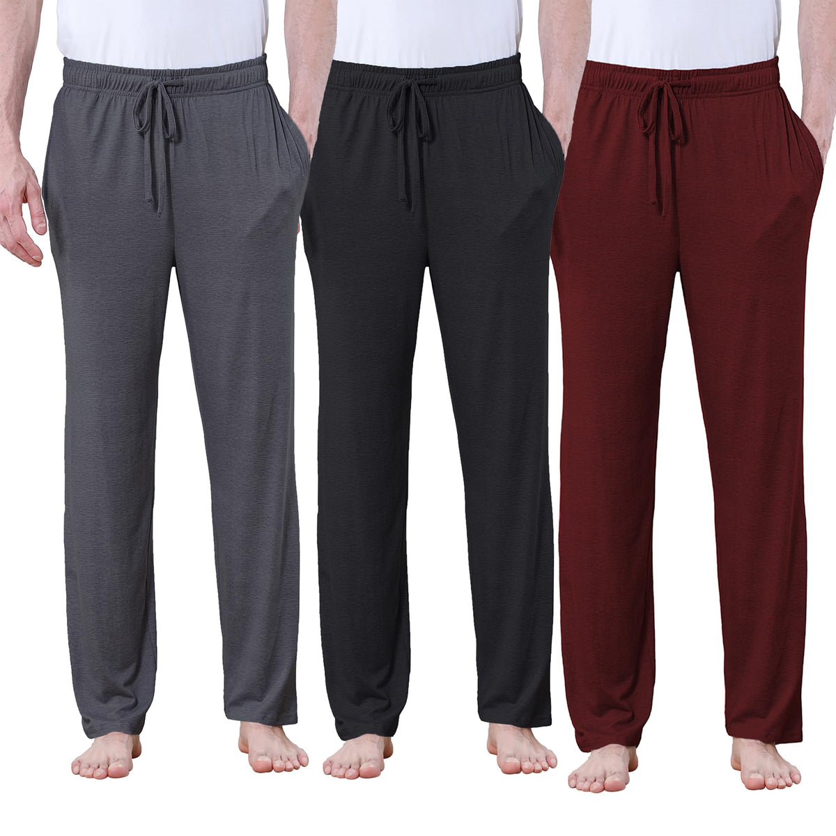 DITOK Men's Lightweight Pajama Pants Soft Lounge Sleep Joggers Adjustable Drawstring & Pockets All-Season Sleepwear