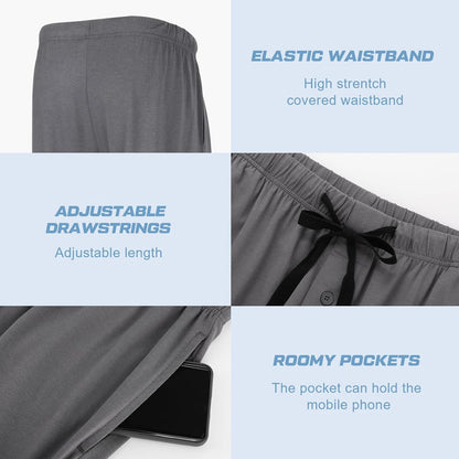 BAMBOO COOL Mens Pajama Pants Lightweight Sleep Bottoms with Pockets