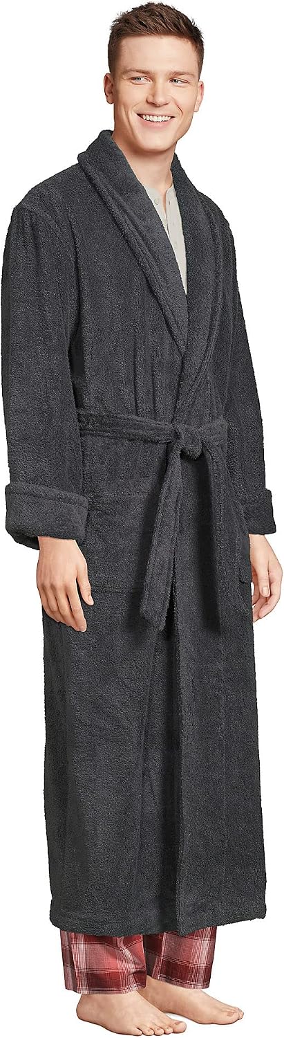Lands' End Men's Full Length Turkish Cotton Terry Bathrobe