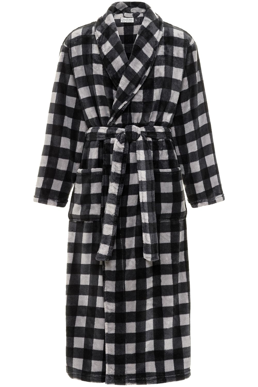Men's Plush Fleece Robe, Warm Full Length Bathrobe, Big & Tall