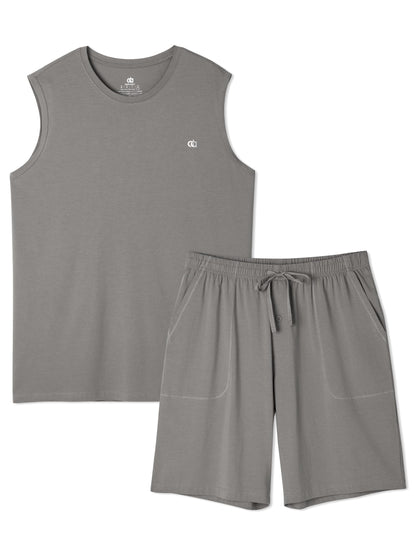 DAVID ARCHY Men's Pajama Set with Tank Top and Shorts