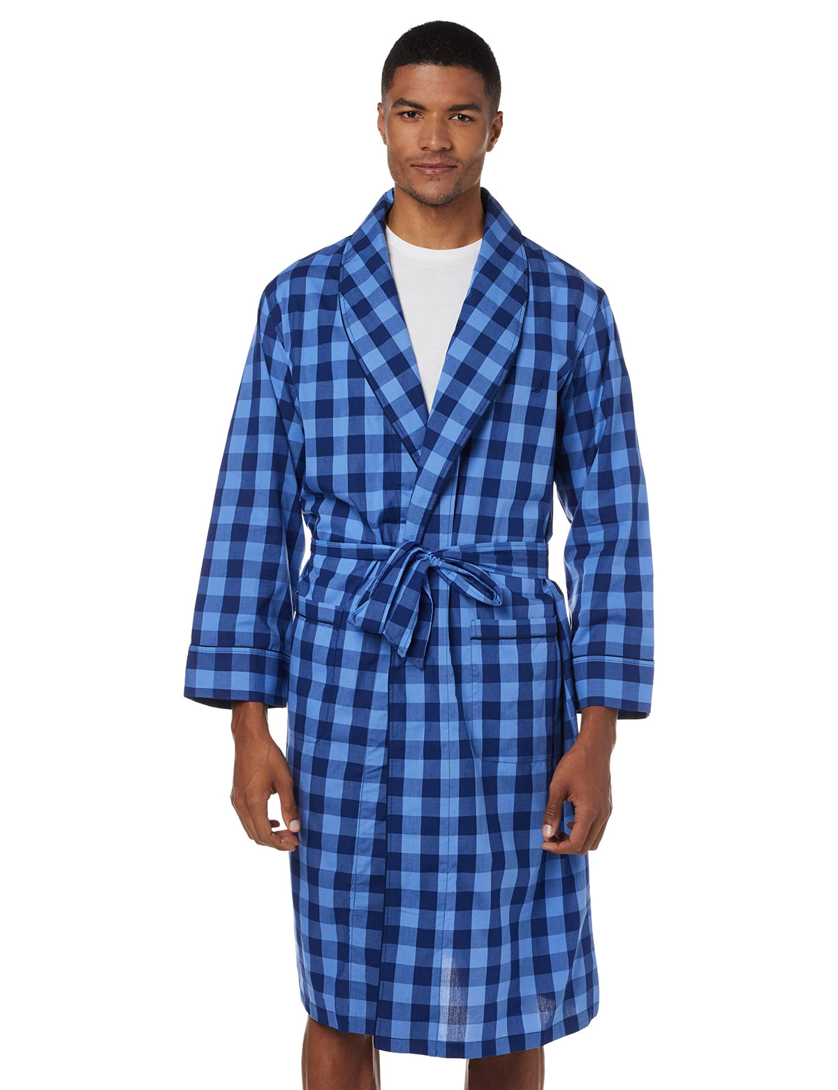 Nautica Men's Long Sleeve Lightweight Cotton Woven Robe