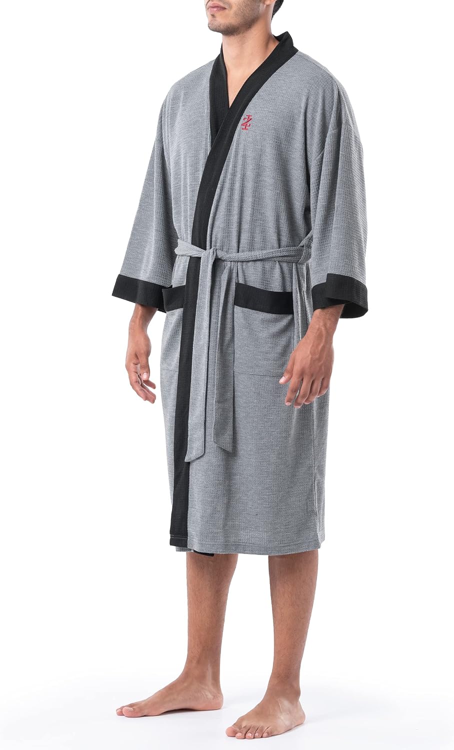 IZOD Men's Waffle Knit Kimono Robe