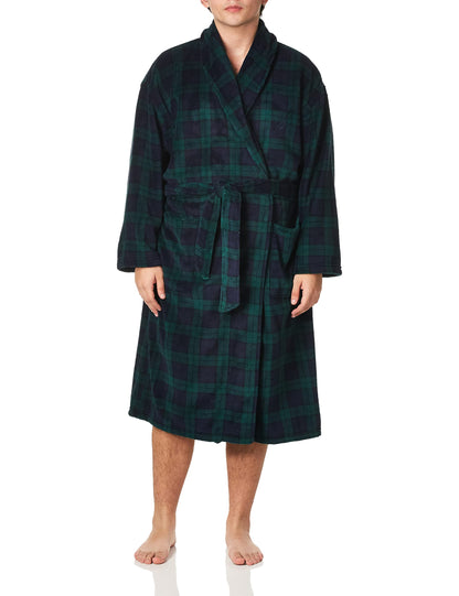 Nautica Men's Long Sleeve Cozy Soft Plush Shawl Collar Robe