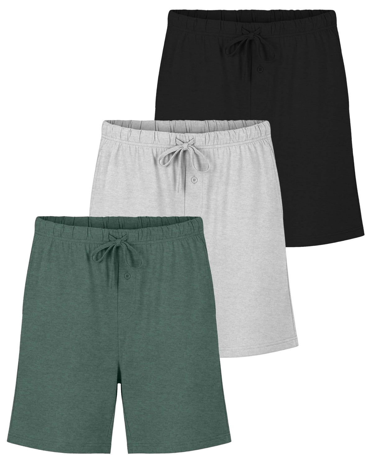 3 Pack Men's Pajama Shorts Sleep Lounge Cotton Sleepwear PJ Bottoms Pockets