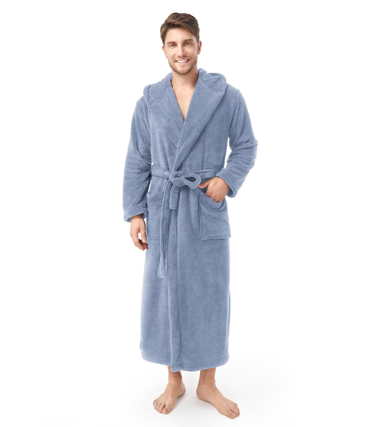 DAVID ARCHY Men's Robe Full Length Long Bathrobe