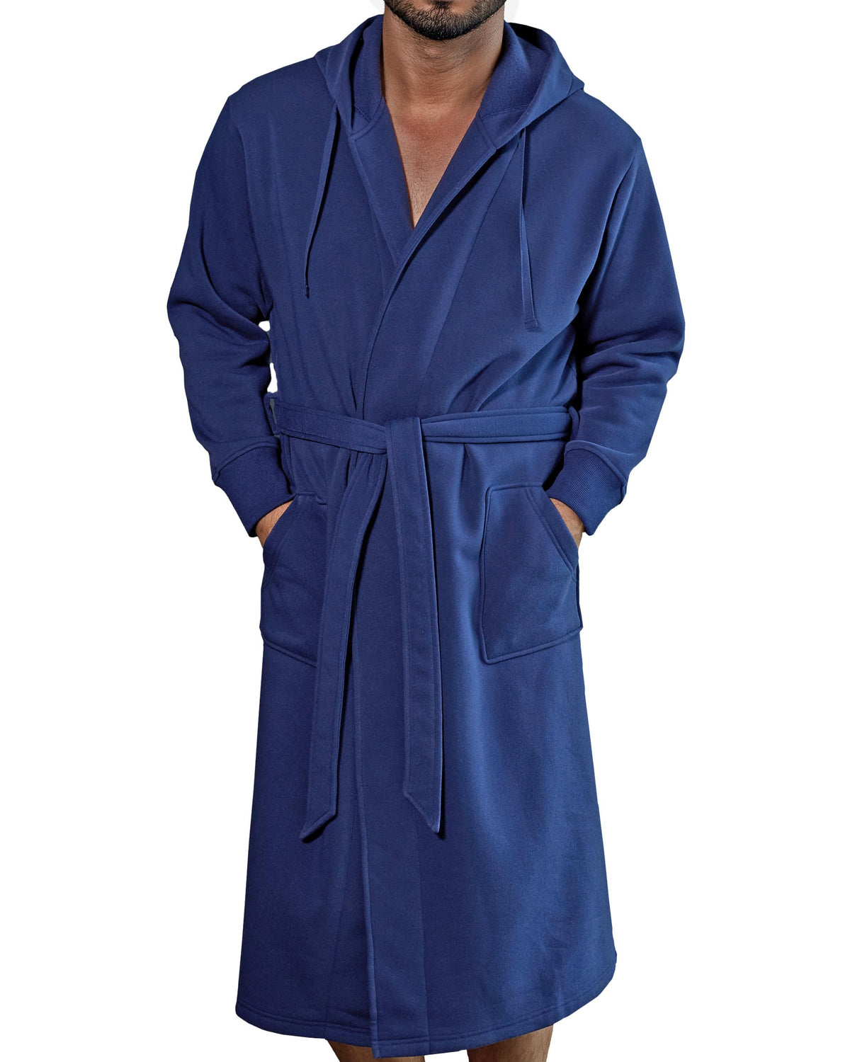 Alexander Del Rossa Men's Long Sleeve Hooded Sweatshirt Robe, Mens Bathrobe