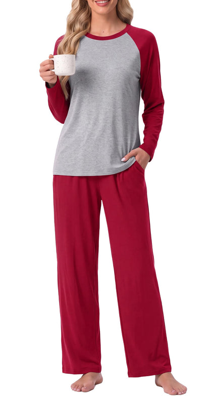 PrinStory Men's Pajama Sets Loungewear Sleepwear Pjs Lightweight Long Sleeve Shirts and Bottoms Soft Comfy Sleep Sets S-4XL