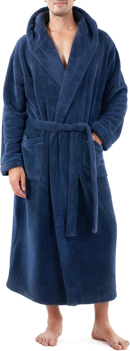 DAVID ARCHY Men's Robe Full Length Long Bathrobe