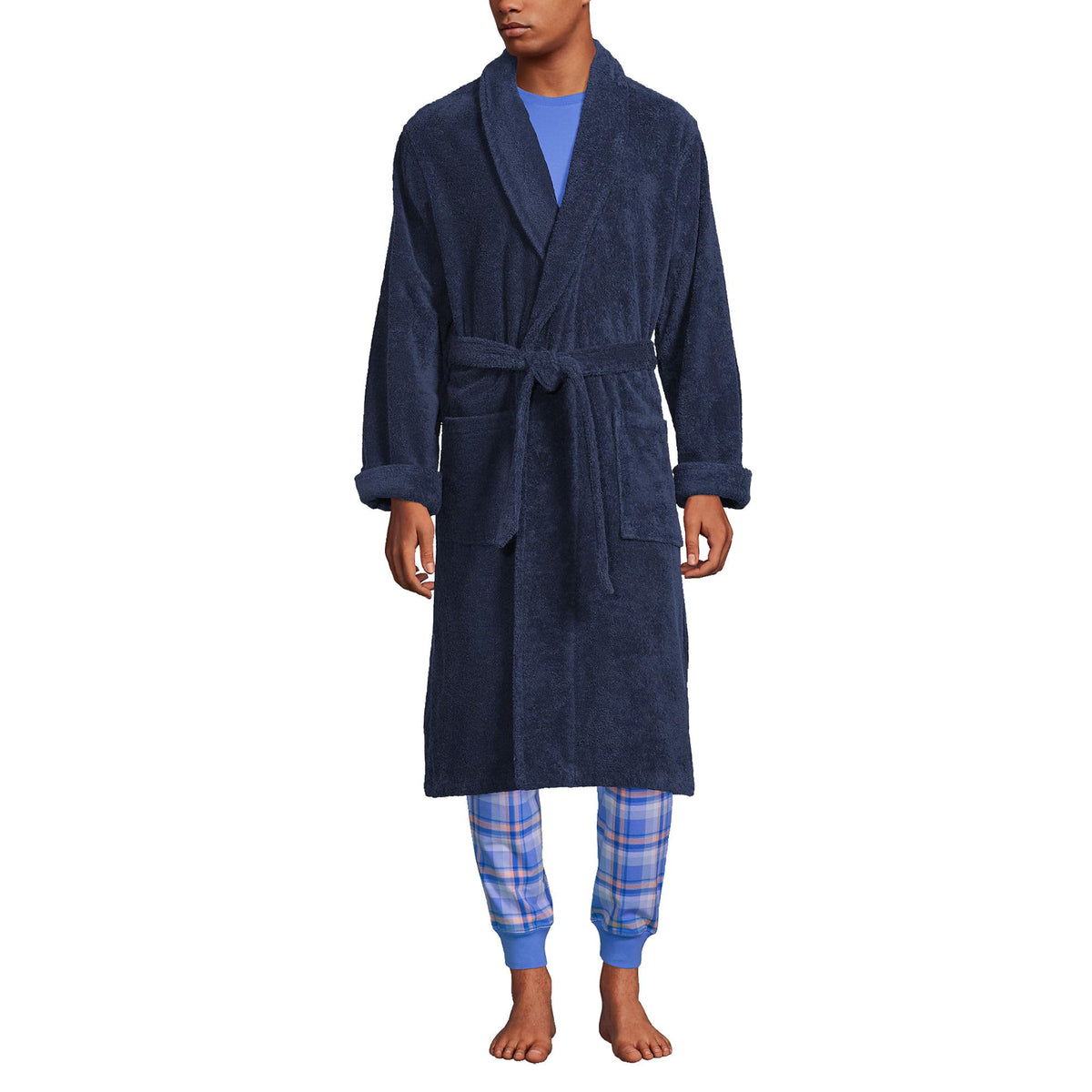 Lands' End Men's Calf Length Terry Robe