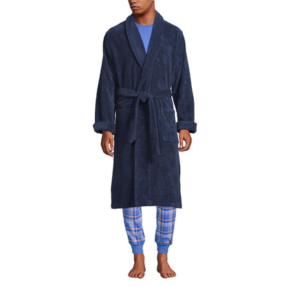 Lands' End Men's Calf Length Terry Robe
