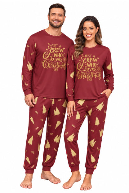 PrinStory Pajamas Set for Men & Women Long Sleeve Soft Sleepwear S-2XL