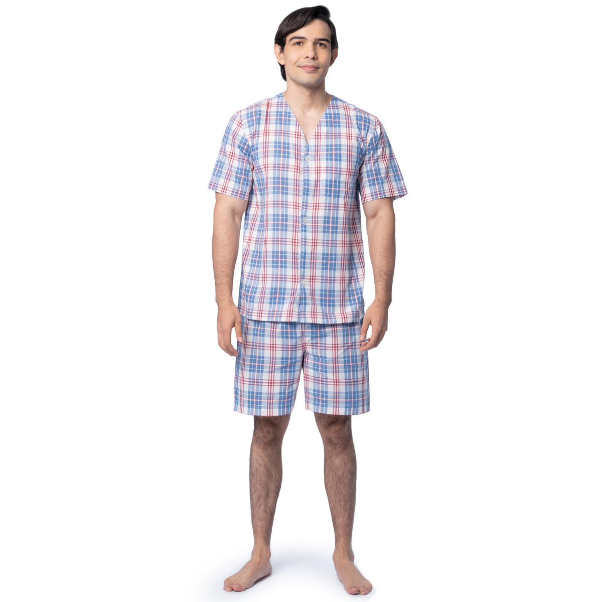 Fruit of the Loom Men's Broadcloth Short Sleeve Pajama Set