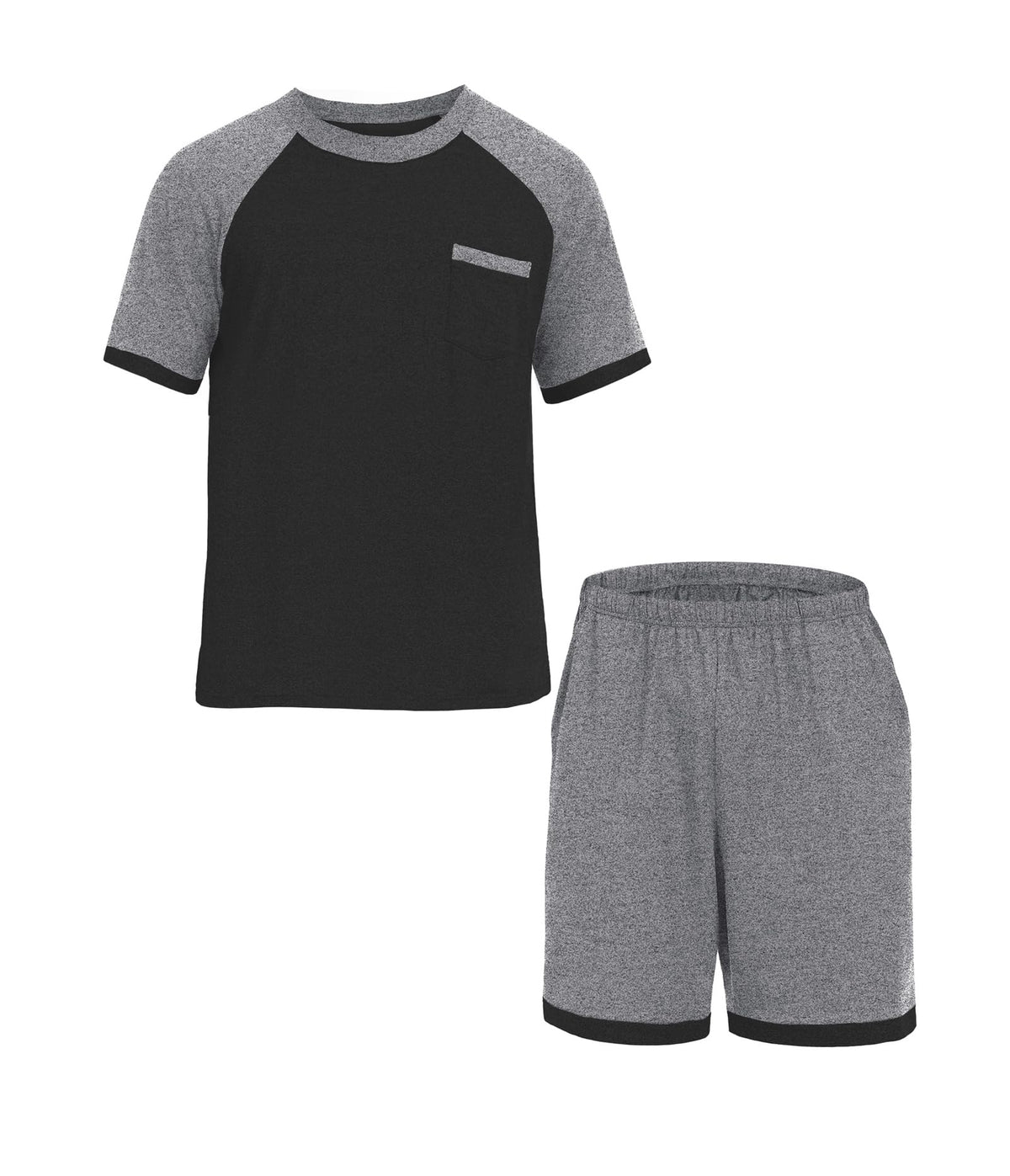 Mens Pajamas Set Shirt and Shorts Lightweight Summer Sleepwear