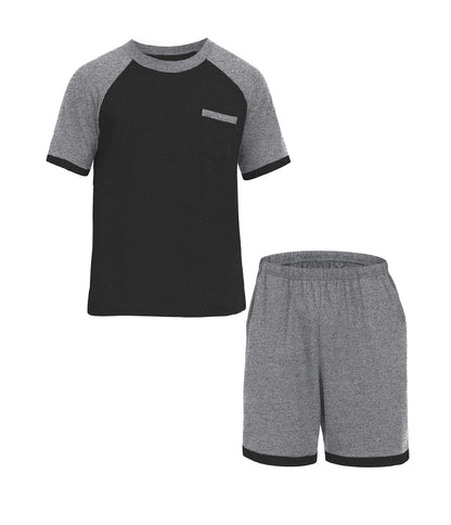 Mens Pajamas Set Shirt and Shorts Lightweight Summer Sleepwear