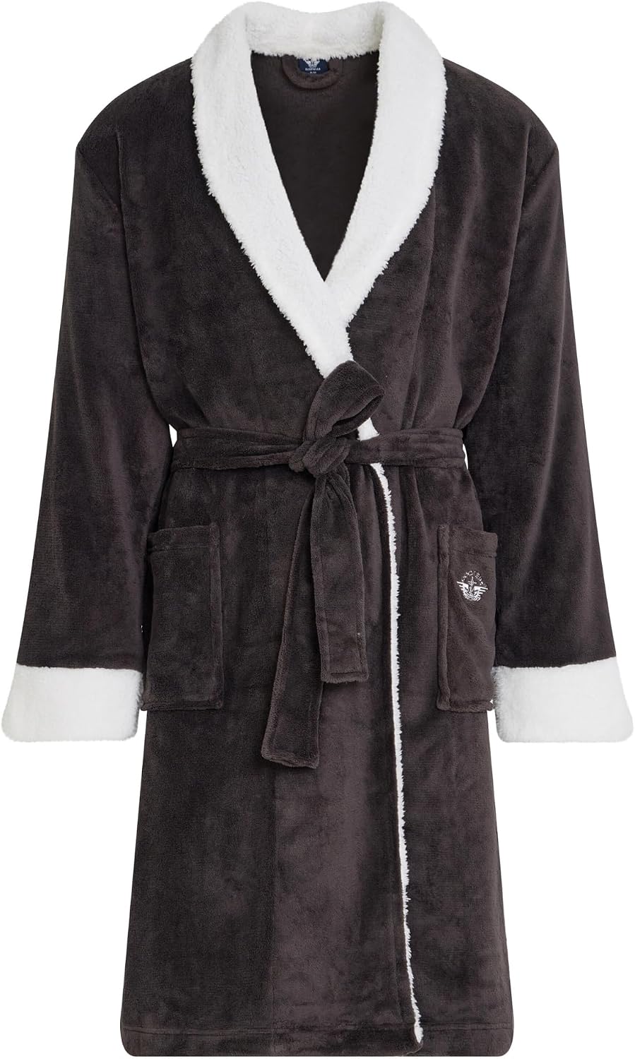 DOCKERS Mens Bath Robe for Men Plush Sherpa Shower Robe with Pockets