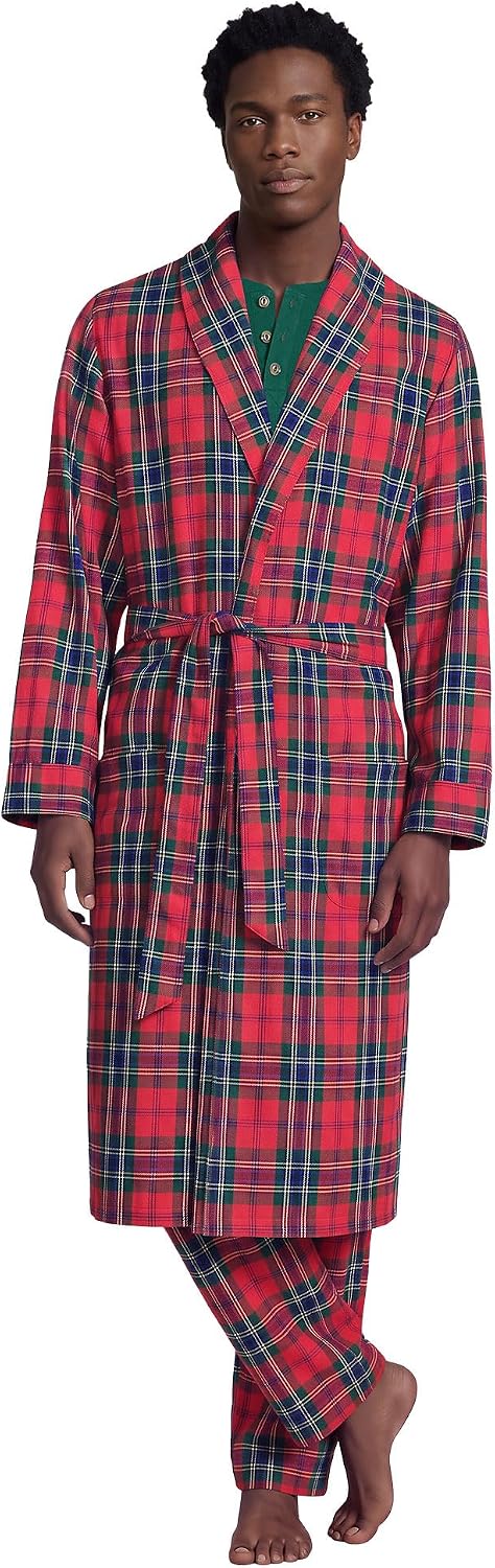 Lands' End Men's Flannel Sleepwear Robe