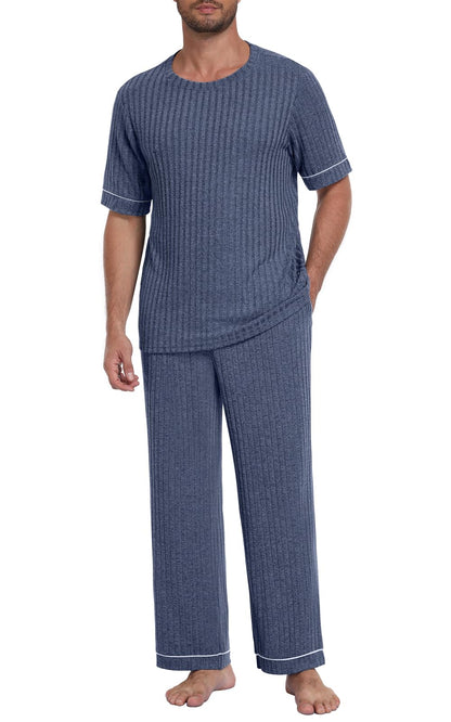 Mens Pajamas Sets Lightweight Lounge Set Soft Sleepwear Pjs S-3XL