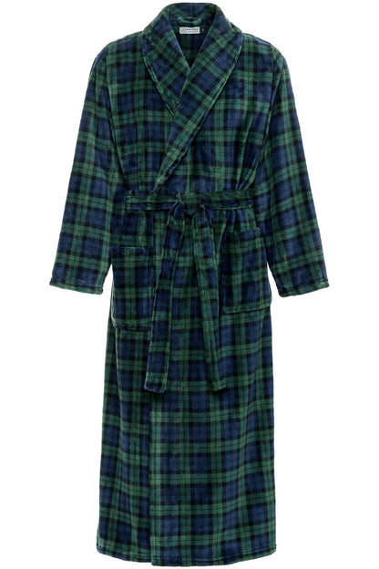 Men's Plush Fleece Robe, Warm Full Length Bathrobe, Big & Tall