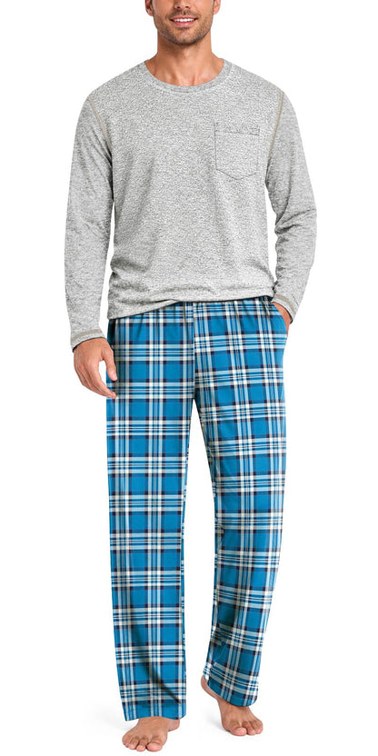 Aodemo Mens Pajamas Set 2 Piece Pjs Sleepwear Loungewear with Pocket